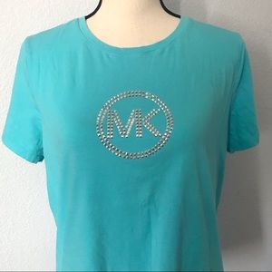 Michael Kors Stretch Tee-shirt Aqua Blue Sz xl